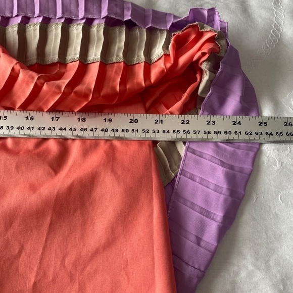 American Eagle Outfitters Pastel‎ Rainbow Sleeveless Pleated Dress Size Medium - Picture 12 of 15